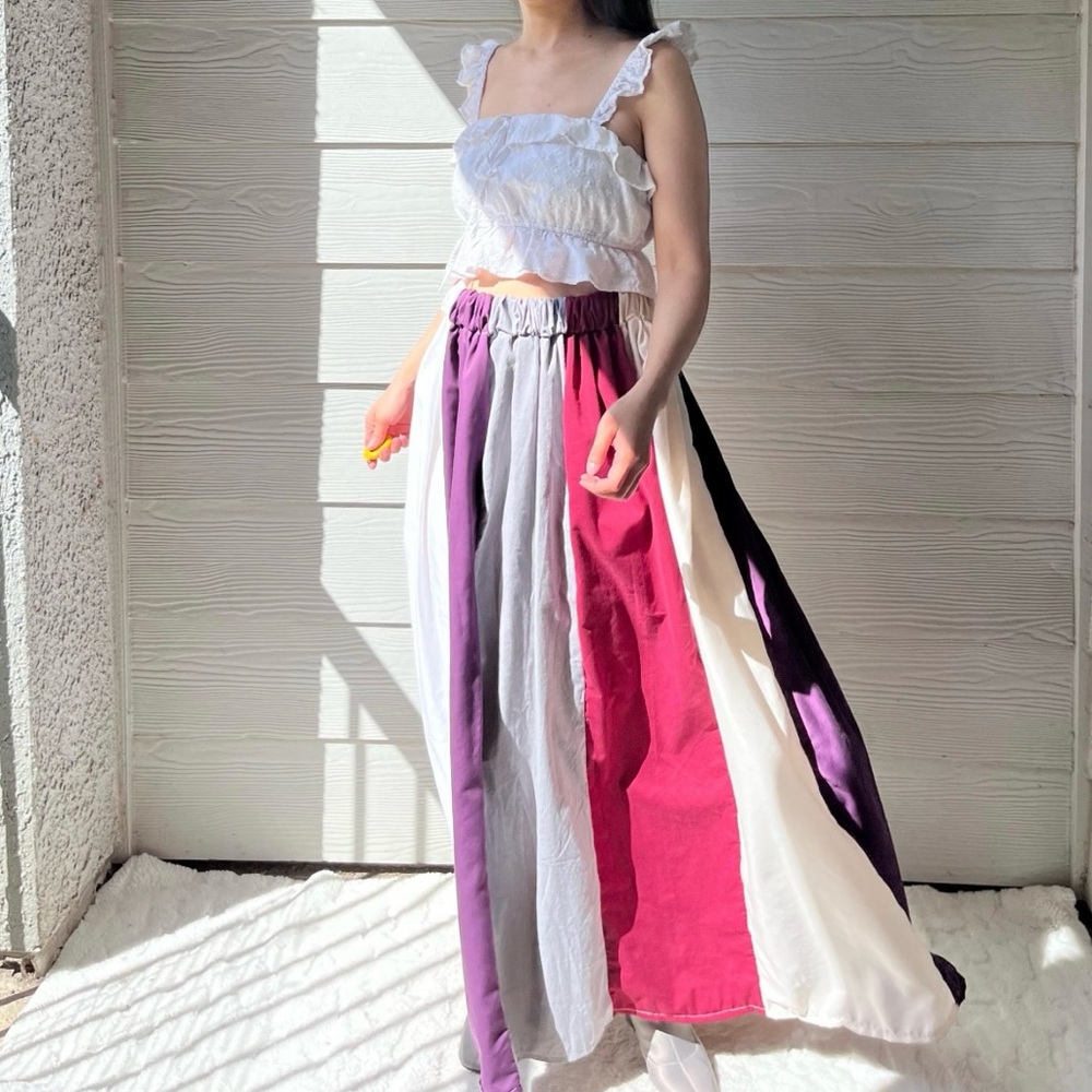 Handmade Muted Pastel Poet Maxi Skirt SKU 06206 - Picture 5 of 10